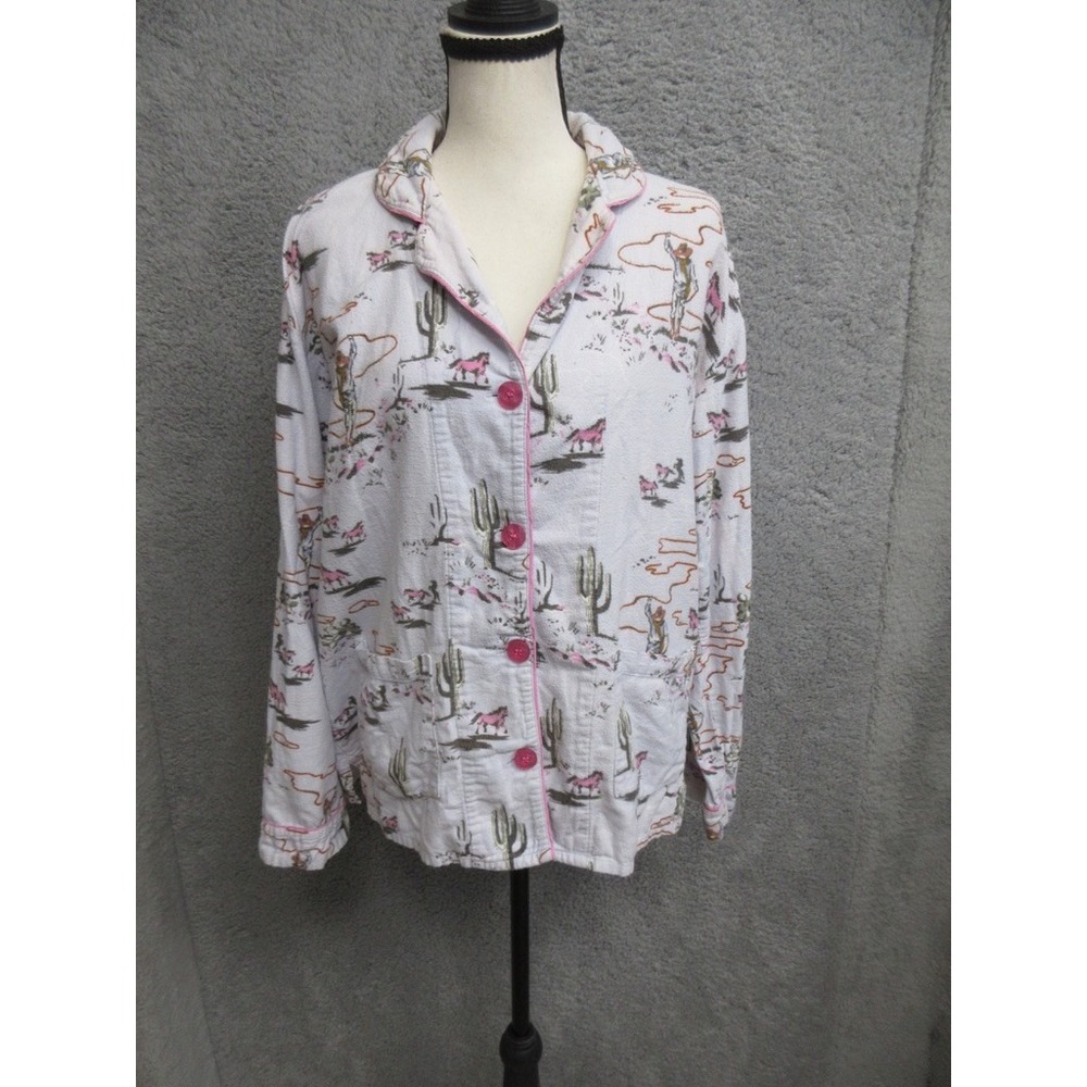 PJ Salvage Pajama Set Women L Purple Western Cowboy Cactus Desertcore Boho